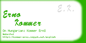 erno kommer business card